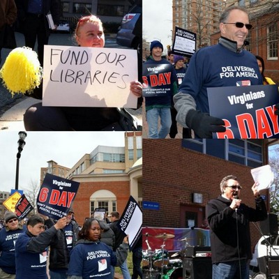 Labor Photos: Prosperity Not Austerity Bus Tour & VA USPS Demo