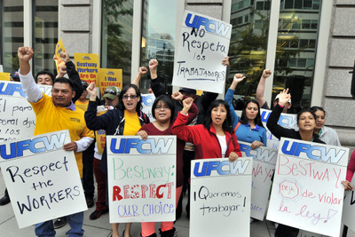 Labor Photo: Bestway Workers Rally at Shuttered NLRB